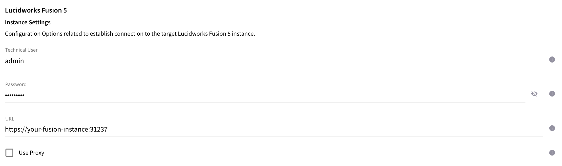 basic config fusion instance